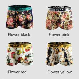 Men's Mid-Rise <b>Boxer</b> Underwear Long-Lasting Knitted Fabric with <b>Custom</b> Logo on Waist - Product Image 2