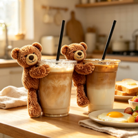Décoration Adhésive Ludique pour Tasse à Café en Forme d'Ours, Ours en Peluche Personnalisé pour Tasse, Ornements Adhésifs pour Tasses pour la Maison et les Cafés