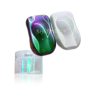 Pigmento Camaleón Blanco Iridiscente Aurora, Polvo Cromado de Color Camaleón, Pigmento Super Shift Blanco Camaleón para Pintura de Automóviles - Product Image 1