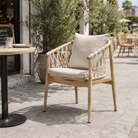 Sillón de Patio FLD1012 Folia de Aluminio con Diseño de Teca, Impermeable, Cómodo, con Aspecto de Madera, para Exteriores, Ideal para Hoteles, Resorts y Restaurantes, Venta al Por Mayor