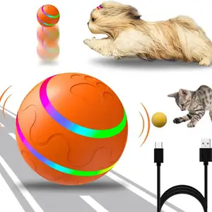 Custom USB Rechargeable Interactive Active Rolling Ball Dog Toy Ball For Indoor Dogs Cats Moving Bouncing Ball Pet Puzzle Toy