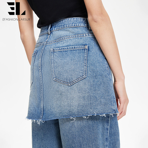 Pantalones Vaqueros Holgados de Lyocell Suave y Ecológico de Fábrica Personalizada LARSUR, Pantalones Vaqueros Desgastados con Lavado Desgastado y Borde Crudo para Mujer - Product Image 4
