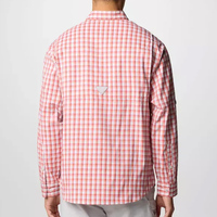 Camisa de pesca hawaiana de camuflaje para hombre con botones, de poliéster, con protección UPF 50 y SPF 50, con bolsillo.