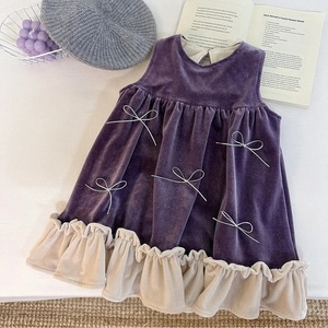 Child Star Circle Girls Velvet Dress Sleeveless Fleece Lined Princess Outfit Autumn Winter Birthday Wear - Product Image 2