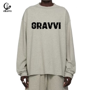 Ropa Streetwear Personalizada de Fabricante con Estampado de Pantalla Desgastado y Agrietado, Lavado Natural, Hombros Caídos y Cuello Redondo Acanalado - Product Image 1