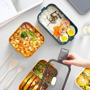 Boîte à lunch portable en plastique multi-couches de style japonais, hermétique, pour micro-ondes, idéale pour les employés de bureau, les dortoirs et les activités de plein air - Product Image 3
