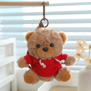 松山玩具 高品質 動物ぬいぐるみ スクールバッグペンダント カスタムロゴ スウェットシャツ パーカー テディベア ぬいぐるみ キーホルダー - Product Image 5