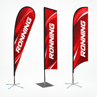 Drapeau plume en forme de larme personnalisé avec logo RONNINGSTAR, bannière de plage extérieure pour la publicité, les salons professionnels, les événements sportifs et la promotion.