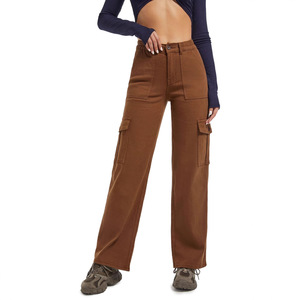 2025 Autumn Casual High-Waisted Straight-Leg Denim Work Pants <b>with</b> Multiple Pockets Outdoor Workwear Style - Product Image 5