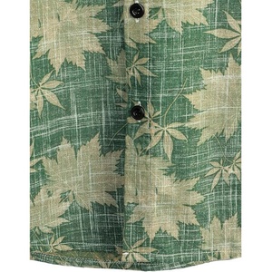 Camisas Hawaianas con Bolsillo Delantero para Hombre, Estampado Personalizado, Casual, Floral, Manga Corta, Cuello Mao, Transpirable, ODM, Playa, Vacaciones Tropicales - Product Image 3