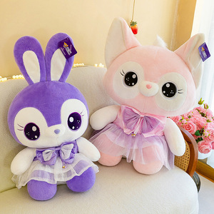 快適なかわいいウサギぬいぐるみ動物ぬいぐるみバニーゴシック黒猫子猫ぬいぐるみゴシックぬいぐるみドレス付き - Product Image 4