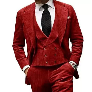 Costume 3 pièces en <span class=keywords><strong>velours</strong></span> camel pour <span class=keywords><strong>homme</strong></span> – <span class=keywords><strong>Blazer</strong></span>, gilet et pantalon en <span class=keywords><strong>velours</strong></span> côtelé – Idéal pour événements professionnels, mariages, banquets, soirées – Smoking personnalisé - Product Image 4