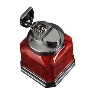 Bật lửa kim loại bốn lửa có logo tùy chỉnh, hợp kim kẽm cao cấp, đèn khò xì gà chống gió, kiểu dáng sang trọng, bộ quà tặng kèm hộp đựng - Product Image 2