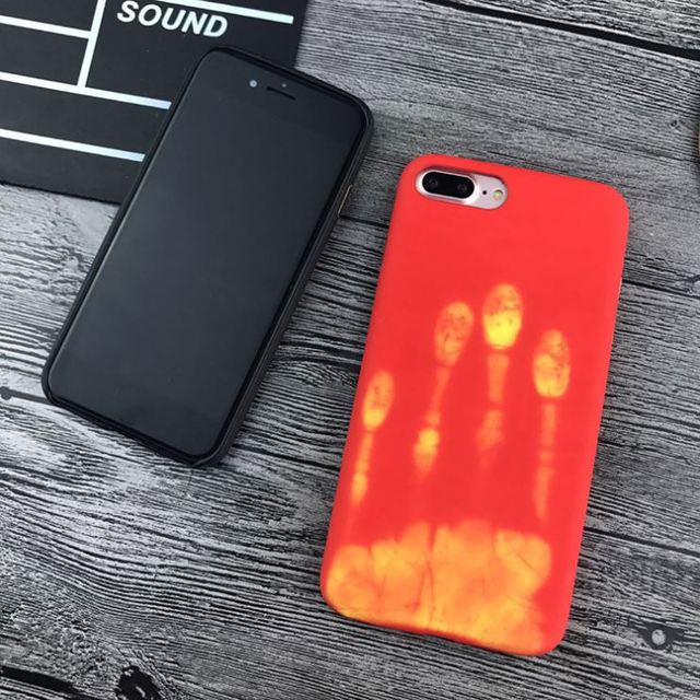 Luxury High Protective Fashion Temperature Sensitive Heat Sensor PU Leather Phone Case Thermal Changing Color for 6 7 8 Plus X