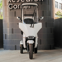Scooter électrique de type moto cruiser 2000w 72V 45Ah avec toit fermé pour la livraison de pizza et de nourriture, mobilité, avec housse de pluie