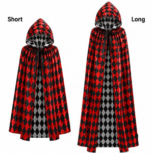Cape à capuche en velours sanglant pour Halloween, accessoires de <span class=keywords><strong>déguisement</strong></span> pour fête, décorations, costume unisexe pour adulte, en stock, vente en gros - Product Image 1