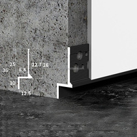 Système de plinthes modernes en alliage d'aluminium TK Factory pour la finition des sols d'appartements et d'hôtels, tous accessoires, coins de jonction rapides