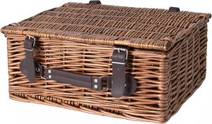 Yulin Jiafu Wicker Gift Basket With Lid <strong>Empty</strong> Picnic <strong>Hamper</strong> WIth Handle Shop Retail Display Basket (Brown, Small) - Product Image 2