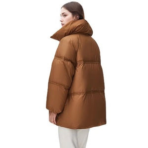 Anna Veste légère en duvet pour femmes Manteau avec fausse fourrure Gris Vêtements d'extérieur décontractés à motif de ceinture Veste bouffante <span class=keywords><strong>Femme</strong></span> - Product Image 3