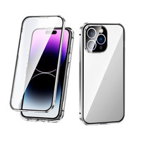 Étui de téléphone en verre trempé pour iPhone 16 Pro 15 14Plus 12 Coques de téléphone portables Coque arrière HD Produits tendances