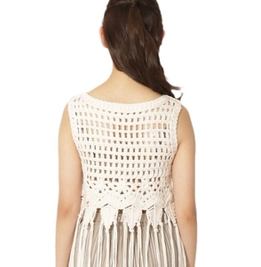 Couleur unie creux tissé <span class=keywords><strong>gilet</strong></span> jarretelles femmes été chic <span class=keywords><strong>crochet</strong></span> motif haut <span class=keywords><strong>sans</strong></span> manches - Product Image 4