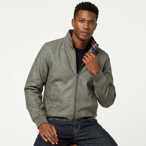 Premium <b>Men's</b> New Skin Leather <b>Jacket</b> Stylish Zip-Up Design Stand Collar Quilted Panels Durable Biker Leather <b>Jackets</b> - Product Image 2