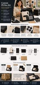 Kit Cadeau Personnalisé pour lancement commercial : Boîte PR, Boîte d'expédition rigide, Sac fourre-tout, Pochette pour carnet, Carte d'insertion de marque pour la remise des diplômes, Noël, la Saint-Valentin - Product Image 6