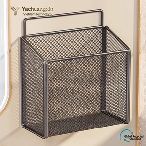 Mesh Storage <b>Basket</b> Rectangle Open Top Stackable Industrial Design <b>Table</b> Top Organizer for Sundries Medium Capacity 5-10kg - Product Image 2