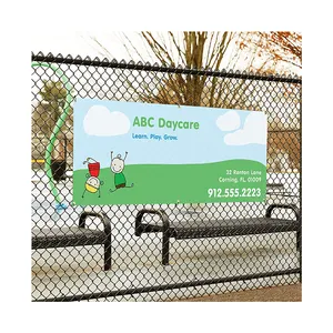 Customized Mesh Banner Outdoor UV Digital Printing Durable Grid Banner Iron Buckle Hanging Mesh Fabric Banner