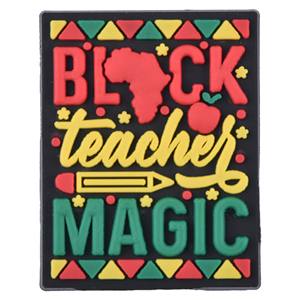 2025 nuevo diseño Black History Clog Shoe Charm venta al por mayor Black Queen Shoe Charms para Clog Black Teacher Magic Shoe Charm para Clog - Product Image 5