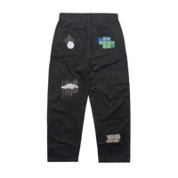 Celana Kargo Kanvas Pria Kasual Regular Fit Straight Pinggang Sedang Kancing Depan Bernapas Tahan Air Ringan 100% Katun
