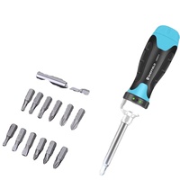 Set Alat Obeng Ratchet Magnetik Multifungsi Universal Steel Shield - Kombinasi Kepala Datar, Phillips, Torx untuk Penggunaan Rumah Tangga