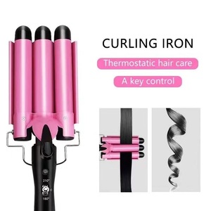 Fer à <span class=keywords><strong>boucler</strong></span> à trois tubes effet vague d'eau le plus vendu, lisseur de cheveux, <span class=keywords><strong>appareil</strong></span> à permanente électrique à plaques chauffantes pour boucles en spirale - Product Image 6