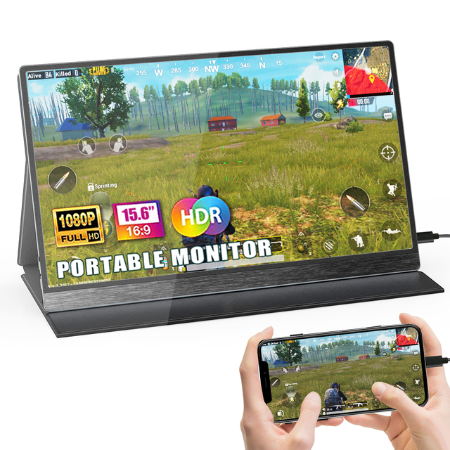 Cheap Portable 15.6 Inch 1080p 1920x1080 Usb Type-c Monitor for Smart Phone PS4 Laptop Made in China IPS 1-year