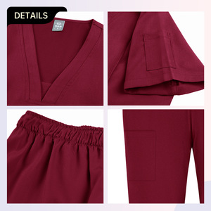 HZMox Women's Scrub Set V-<b>Neck</b> Short Sleeve Pants Moisture Wicking Hospital Uniforms Plus Size S XXL - Product Image 2