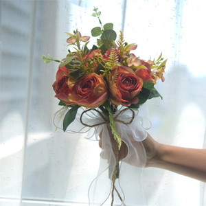 Bouquet de mariée en fleurs de soie Eternal Angel, style coréen, style forêt, accessoires photo pour mariage, fait main - Product Image 1