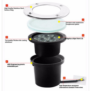 Projecteur LED encastré IP65 étanche 3W, 100mm, pour terrasse, aménagement paysager, éclairage de sol enterré, éclairage de chemin extérieur - Product Image 4