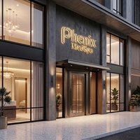Enseigne rétroéclairée LED blanc chaud en acier inoxydable brossé or 304/316 personnalisée pour la décoration publicitaire de boutiques de luxe