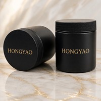 Pot cosmétique vide en plastique HDPE avec couvercle à vis, noir mat, pour crème, rechargeable, emballage pour soins de la peau