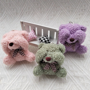 Nhà Máy Bán buôn mini Gấu nâu và Bunny Keychain mềm siêu sang trọng với PP bông điền phụ kiện sang trọng - Product Image 3