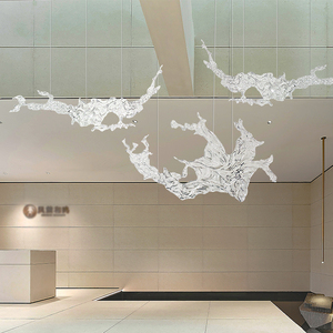 Nuova Scultura in Resina LED Trasparente di Design Nordico Art Deco, Lampade Sospese Personalizzate per Sala, Soggiorno, Villa, Lobby, Hotel, Matrimoni - Product Image 1