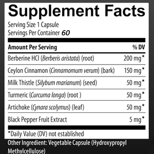 Cápsulas de Suplemento Dietético OEM 6 en 1 con Berberina, Canela de Ceilán, Cúrcuma, Cardo Mariano, Alcachofa y Extracto de Pimienta Negra - Product Image 3
