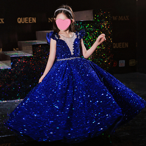 Bambini paillettes Flower Girl Dress Wedding Party Prom Gown elegante abito da sera da principessa per ragazze - Product Image 1