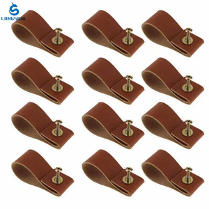 Pegangan kulit pintu lemari kabinet furnitur koper buatan tangan penjualan laris warna kustom - Product Image 5