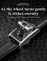 Montre rectangulaire Reverso rotative à 180° avec logo personnalisé, cadran pliable double face, double fuseau horaire, design assorti
