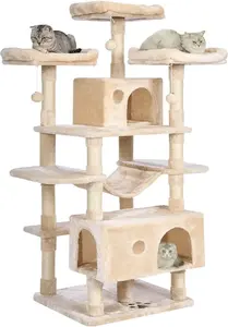 Arbre à chat maison rotin bambou osier lit <span class=keywords><strong>château</strong></span> luxe grand 62 pouces avec litière arbre à chat maison - Product Image 3
