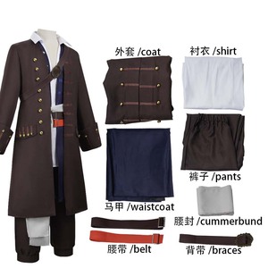 Costume da Pirata <span class=keywords><strong>Jack</strong></span> <span class=keywords><strong>Sparrow</strong></span> per Adulti, Travestimento di Halloween per Uomini - Product Image 5