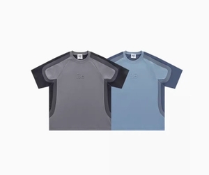 T-shirt con Logo personalizzato stampato per uomo Patchwork stile allentato Unisex t-shirt Casual da uomo manica corta estate - Product Image 2
