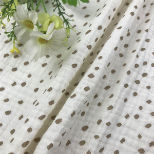 <strong>Wholesale</strong> Printed Plain Animal Cartoon Cotton <strong>Double</strong> <strong>Gauze</strong> 120gsm Woven Bubble Fabric Baby Clothing Blankets Muslin Class Fabric - Product Image 4