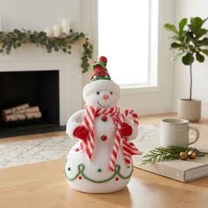 Piccole Statuette di Pupazzo di Neve in Velluto Rosa, Decorazioni Natalizie per Camera da Letto, Articoli per Acquisti all'Ingrosso - Product Image 1